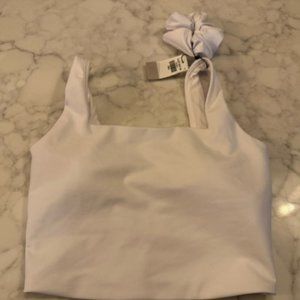 Abercrombie & Fitch YPB white Squareneck Tank with scrunchie - NWT Small white